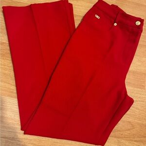 St. John Sport by Marie Gray Vibrant Red Pants with Gold Accents Size 10